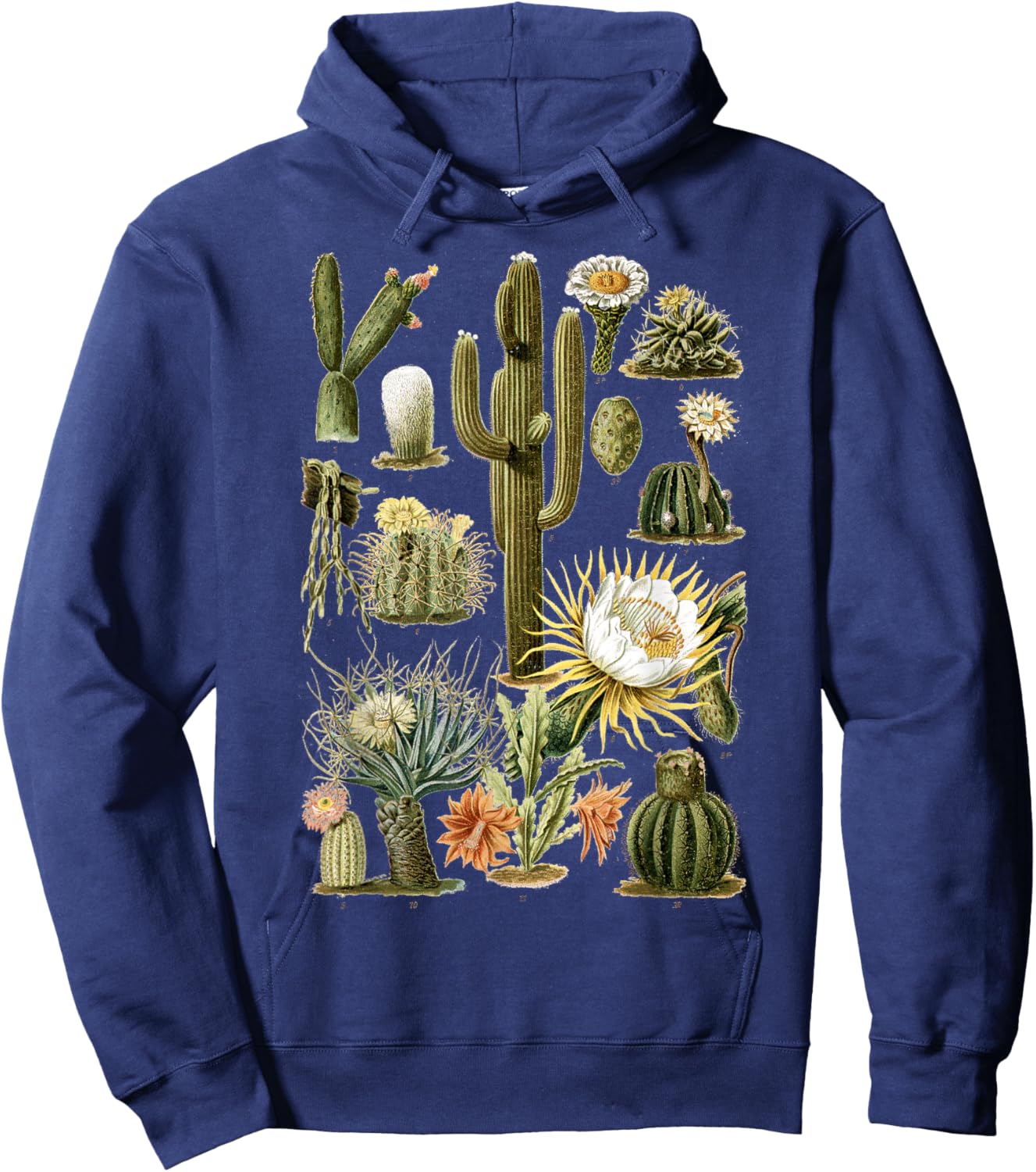 Cactus Succulent Plant Vintage Cacti Botanical Botanical Hoodie - Hoodie | Navy