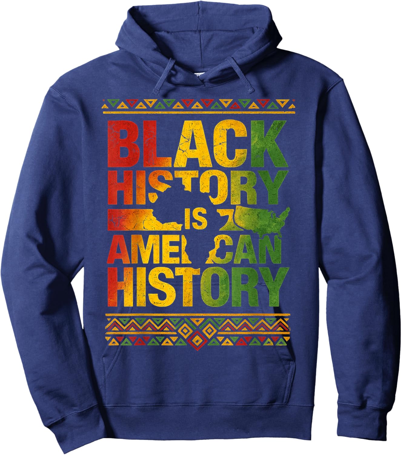 Black History is American History Patriotic African American Hoodie - Hoodie | Navy