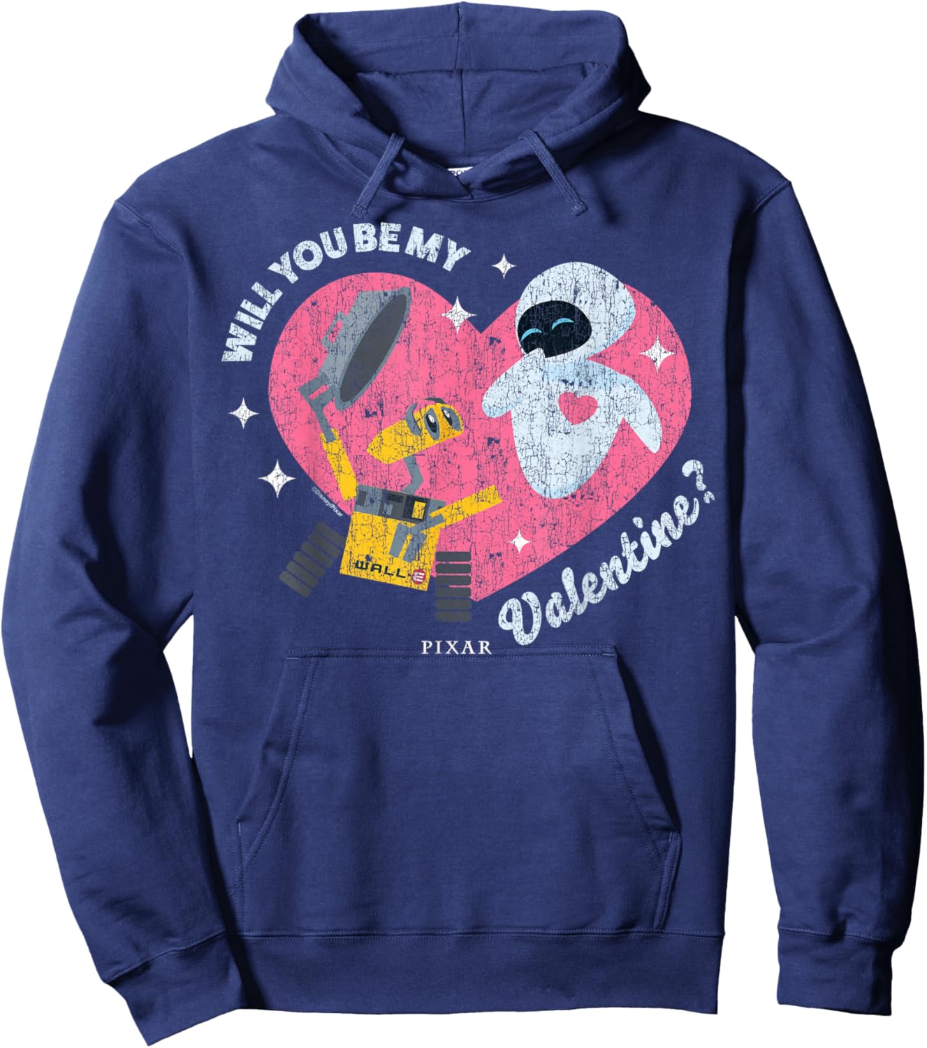 Disney Pixar Wall-E Eve Valentine Heart Hoodie - Hoodie | Navy