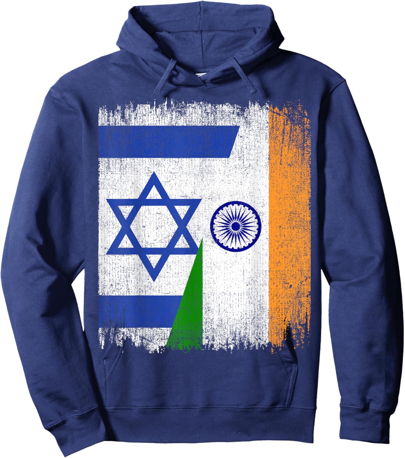 Half Israel India Split Flag Israelis Pride Roots Hoodie - Hoodie | Navy