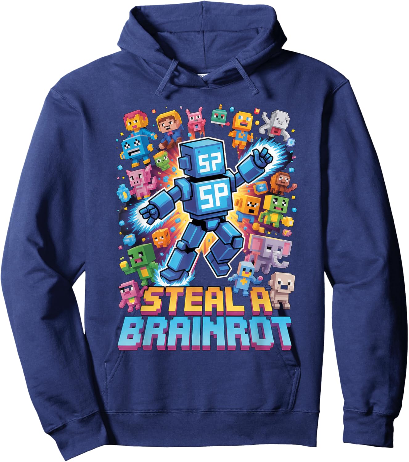 Six Seven 67 Steal a Brainrot Meme Funny Gifts for Kids Boys Hoodie - Hoodie | Navy