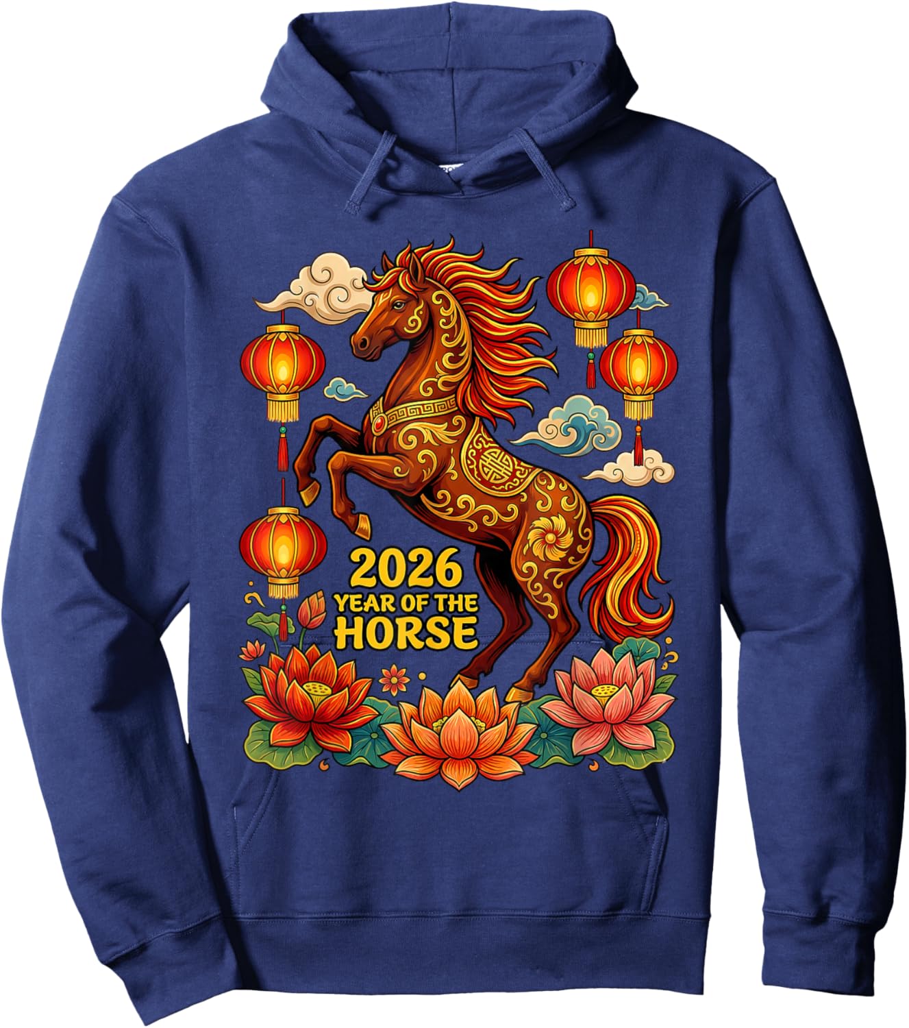 Lunar New Year Happy Chinese New Year of The Horse 2026 Kids Hoodie - Hoodie | Navy