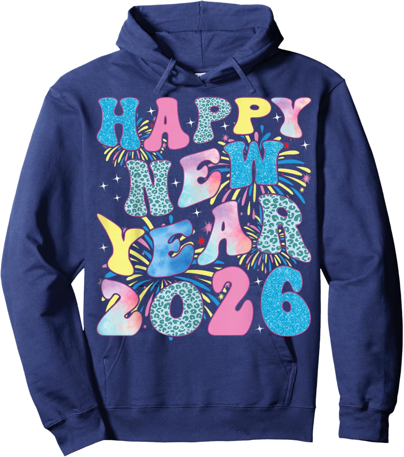 Groovy Happy New Year 2026 Family Matching Celebration Party Hoodie - Hoodie | Navy