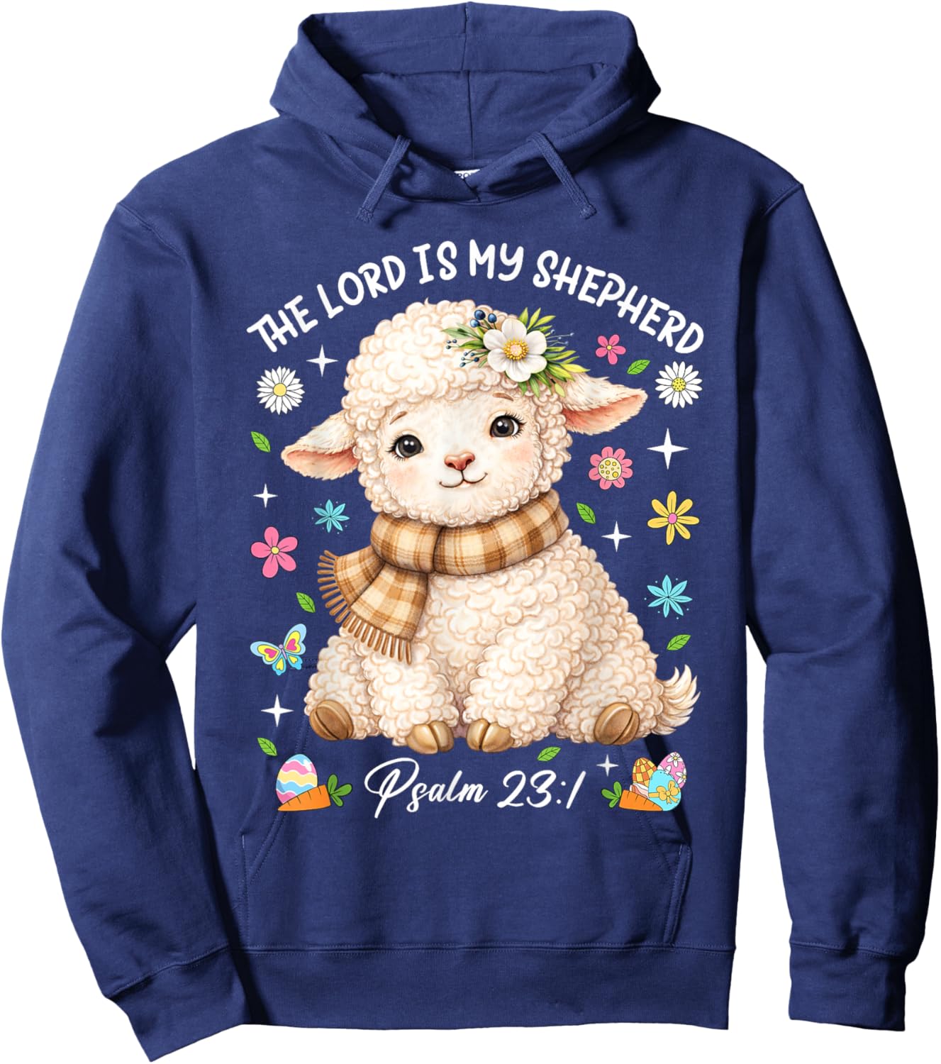 The Lord is My Shepherd Easter Christian Faith Bible Verse Hoodie - Hoodie | Navy