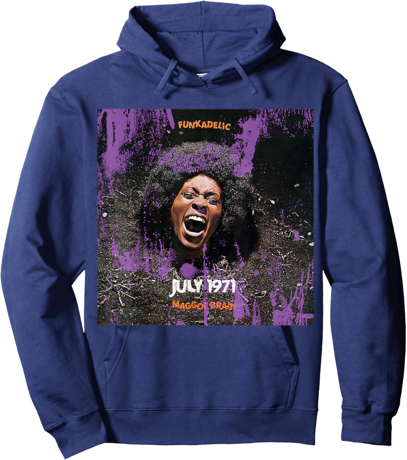 Official George Clinton Funkadelic Maggot Brain Album Art Hoodie - Hoodie | Navy