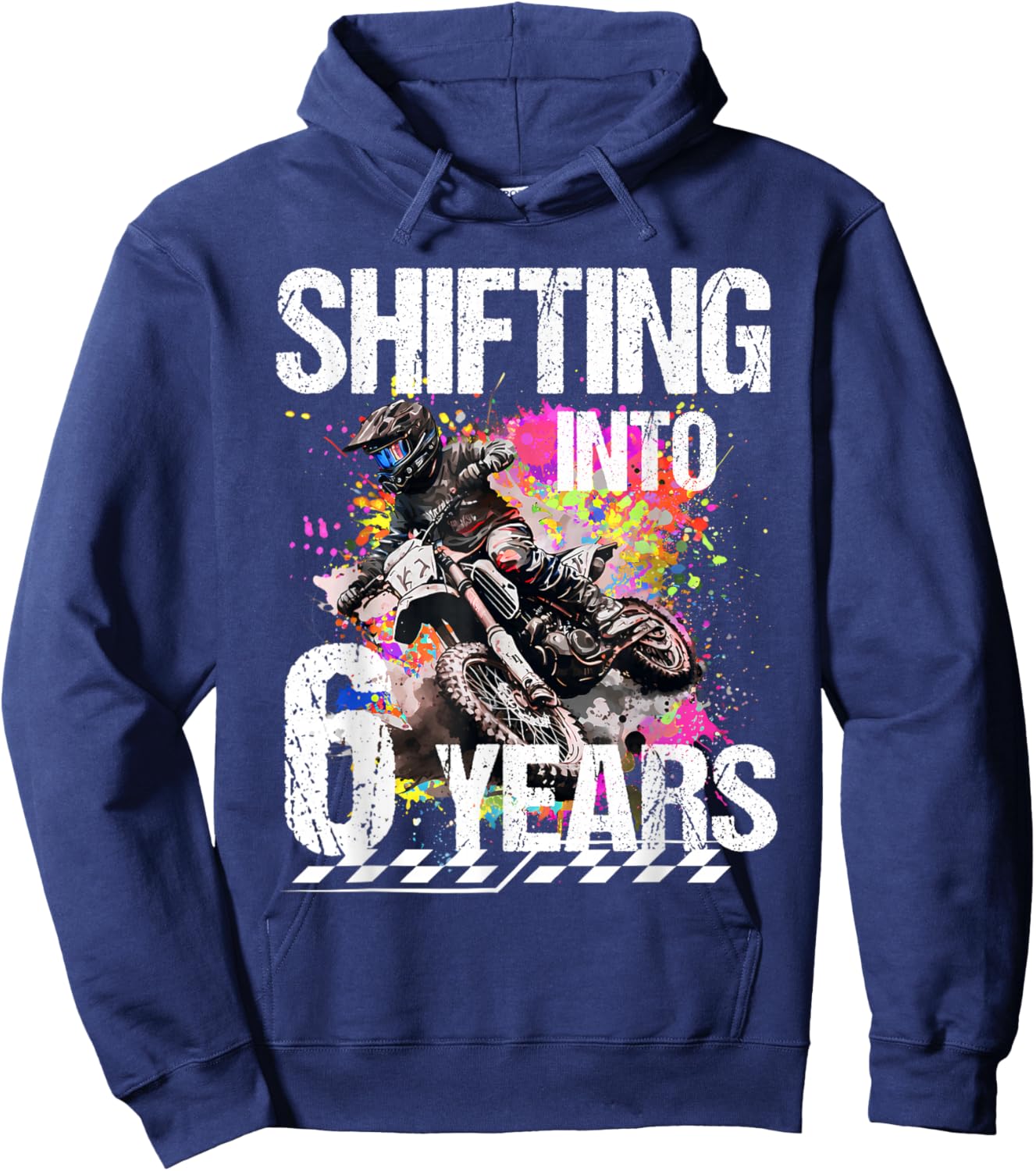 Shifting Into 6 Years Motocross Birthday Action Design Hoodie - Hoodie | Navy