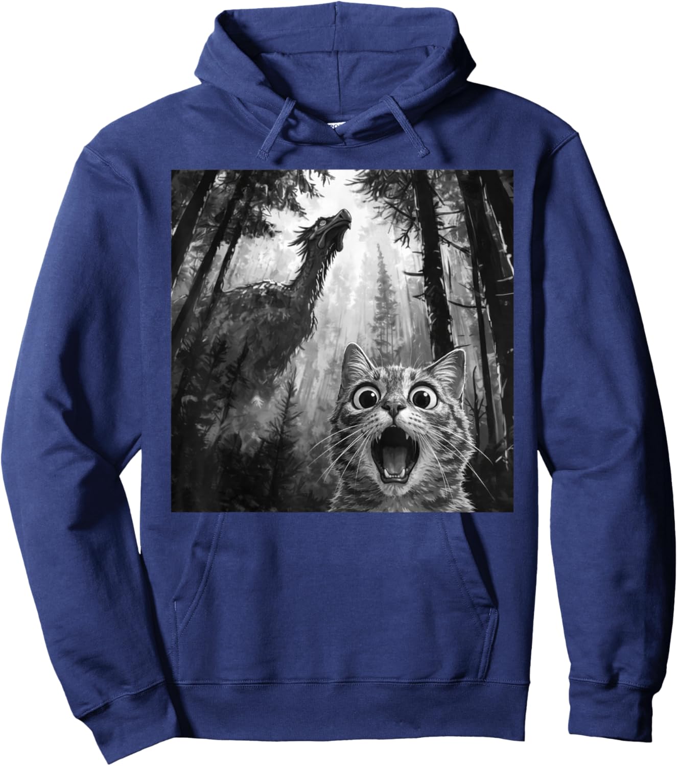 Black Cat Selfie with Dragon Funny Hoodie - Hoodie | Navy