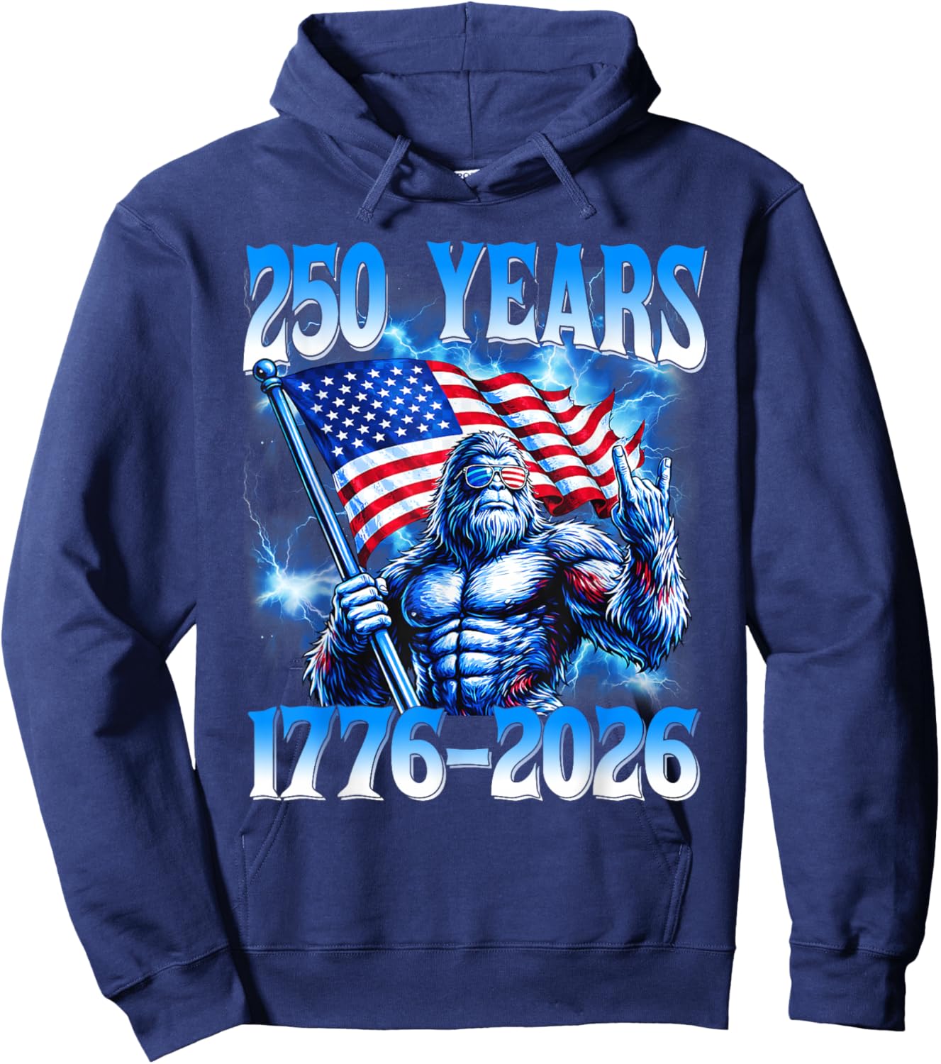 250 Years American 1776 2026 250th USA Patriotic 4th of July Hoodie - Hoodie | Navy