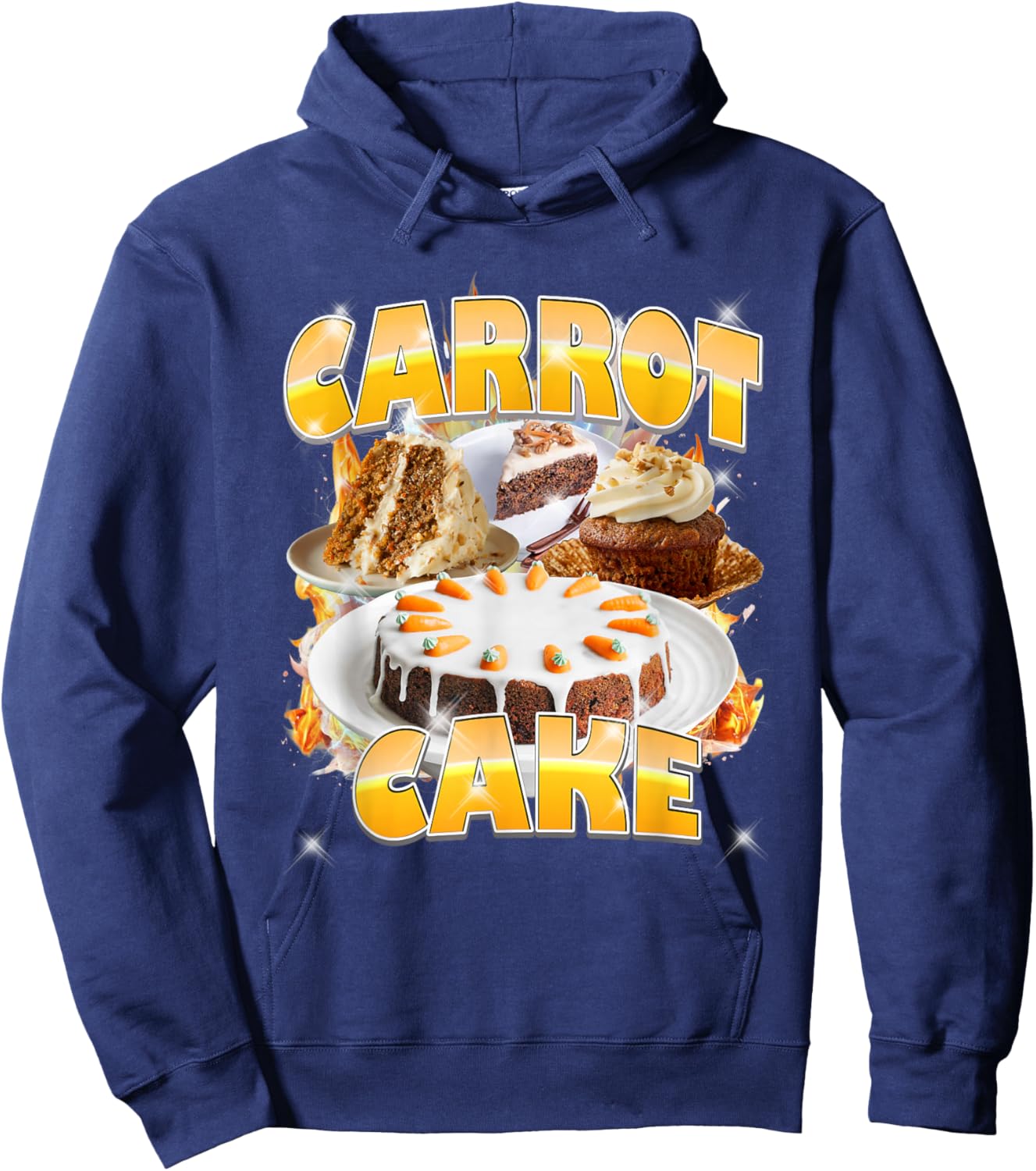 Thanksgiving Carrot Cake Bootleg 90's Rap Rock Vintage Hoodie - Hoodie | Navy