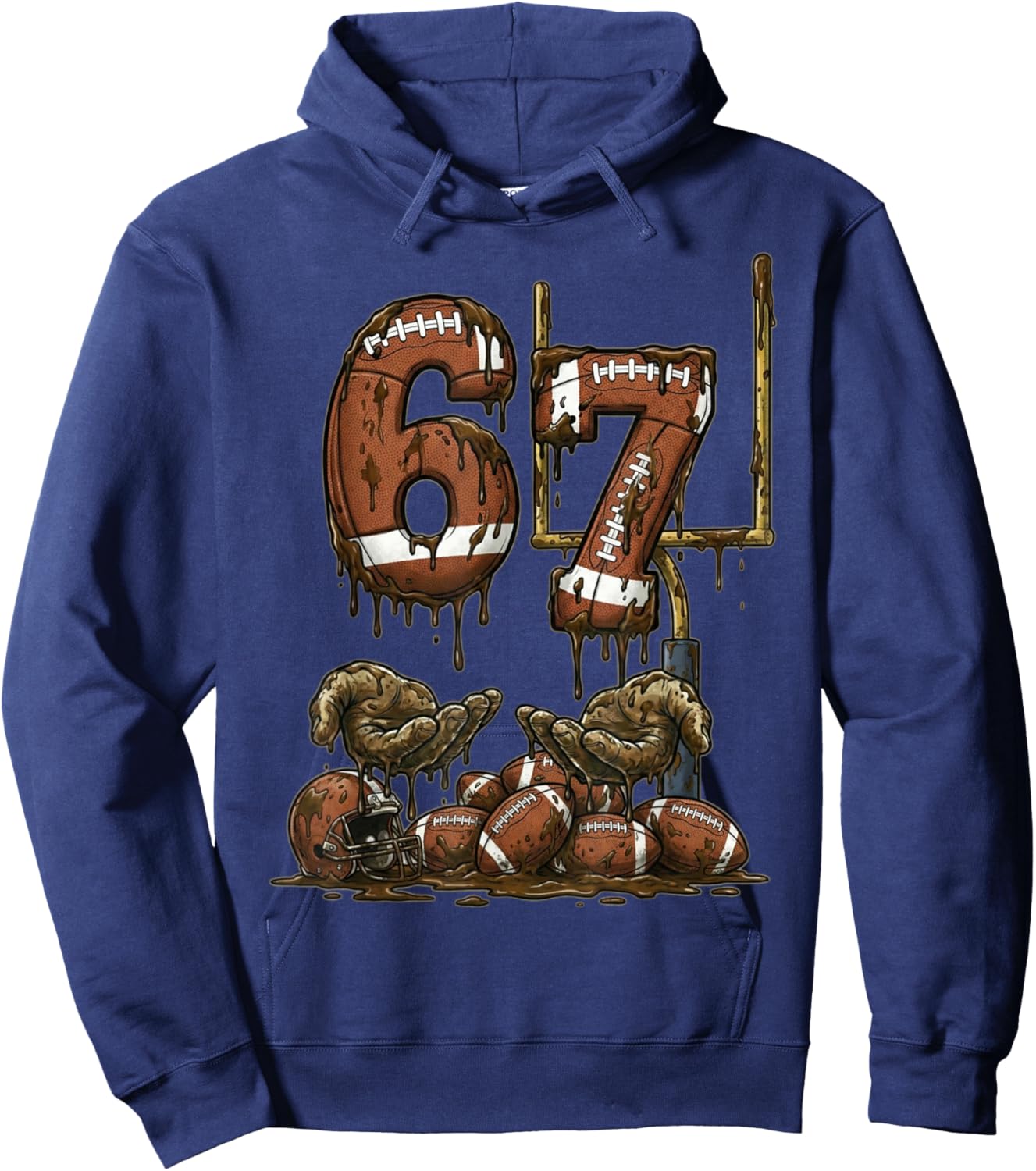 Funny 6 7 Football Six Seven Football 67 Kids Men Women Hoodie - Hoodie | Navy