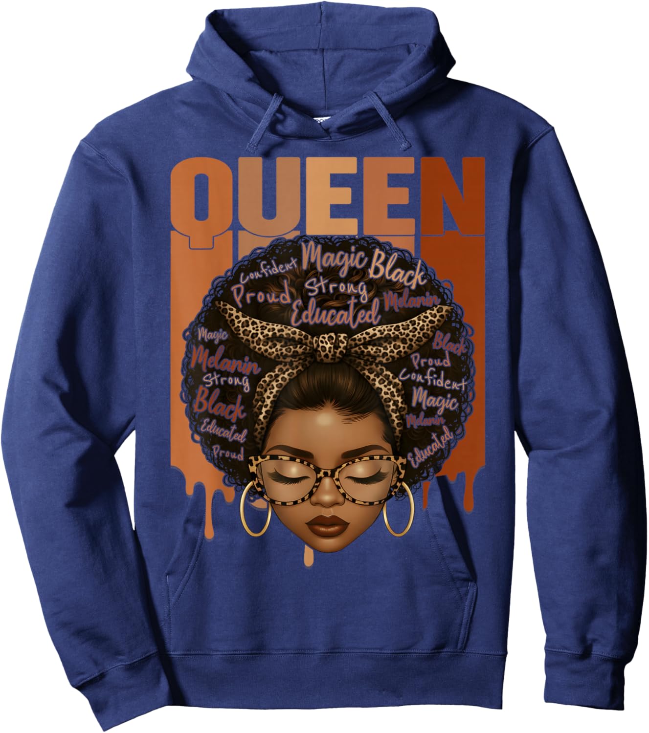 Black Woman Educated Strong Black History Month Girl Women Hoodie - Hoodie | Navy