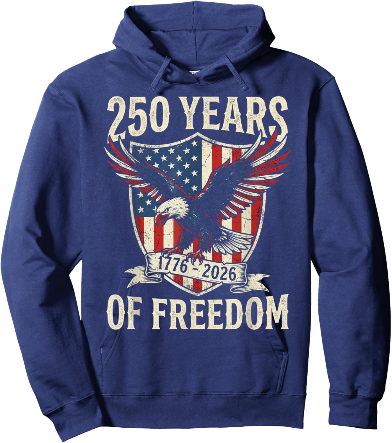 250 Years America Anniversary 250th Independence Day US Flag Hoodie - Hoodie | Navy