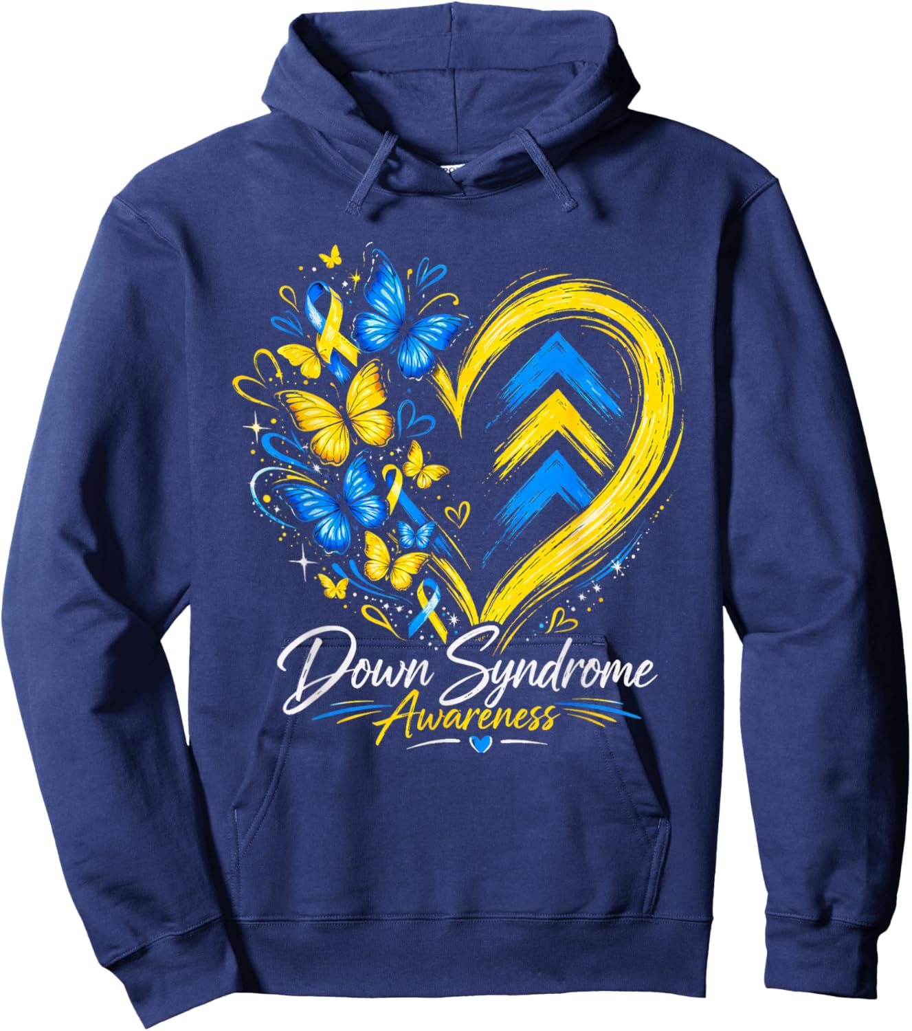Cute World Down Syndrome Awareness Women Kids Hoodie - Hoodie | Navy
