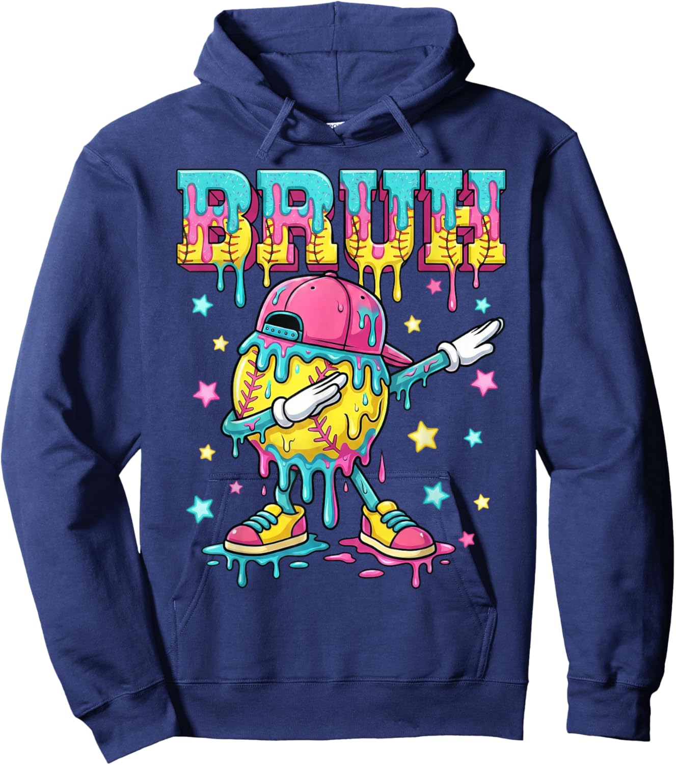Baseball Life Style Apparel Youth Drip Baseball Boys Kid Hoodie - Hoodie | Navy
