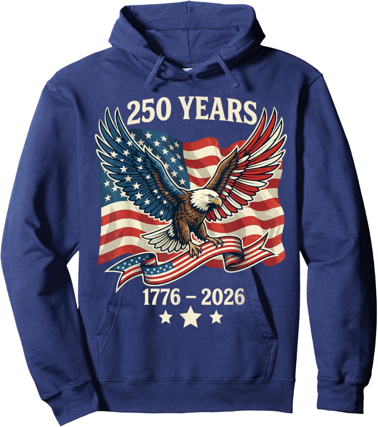Vintage 250 Years American 1776-2026 250th Birthday USA Hoodie - Hoodie | Navy