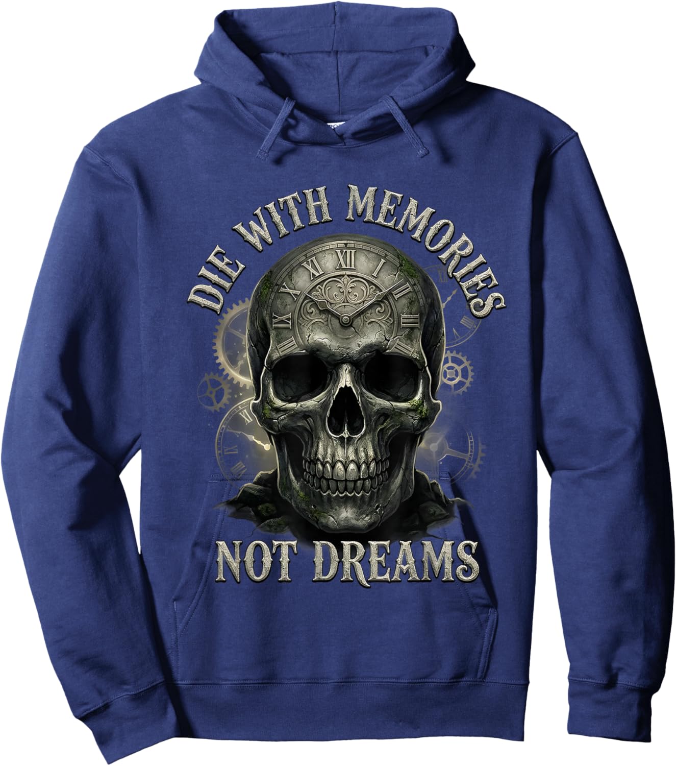 Skeleton Die with Memories Not Dreams Hoodie - Hoodie | Navy