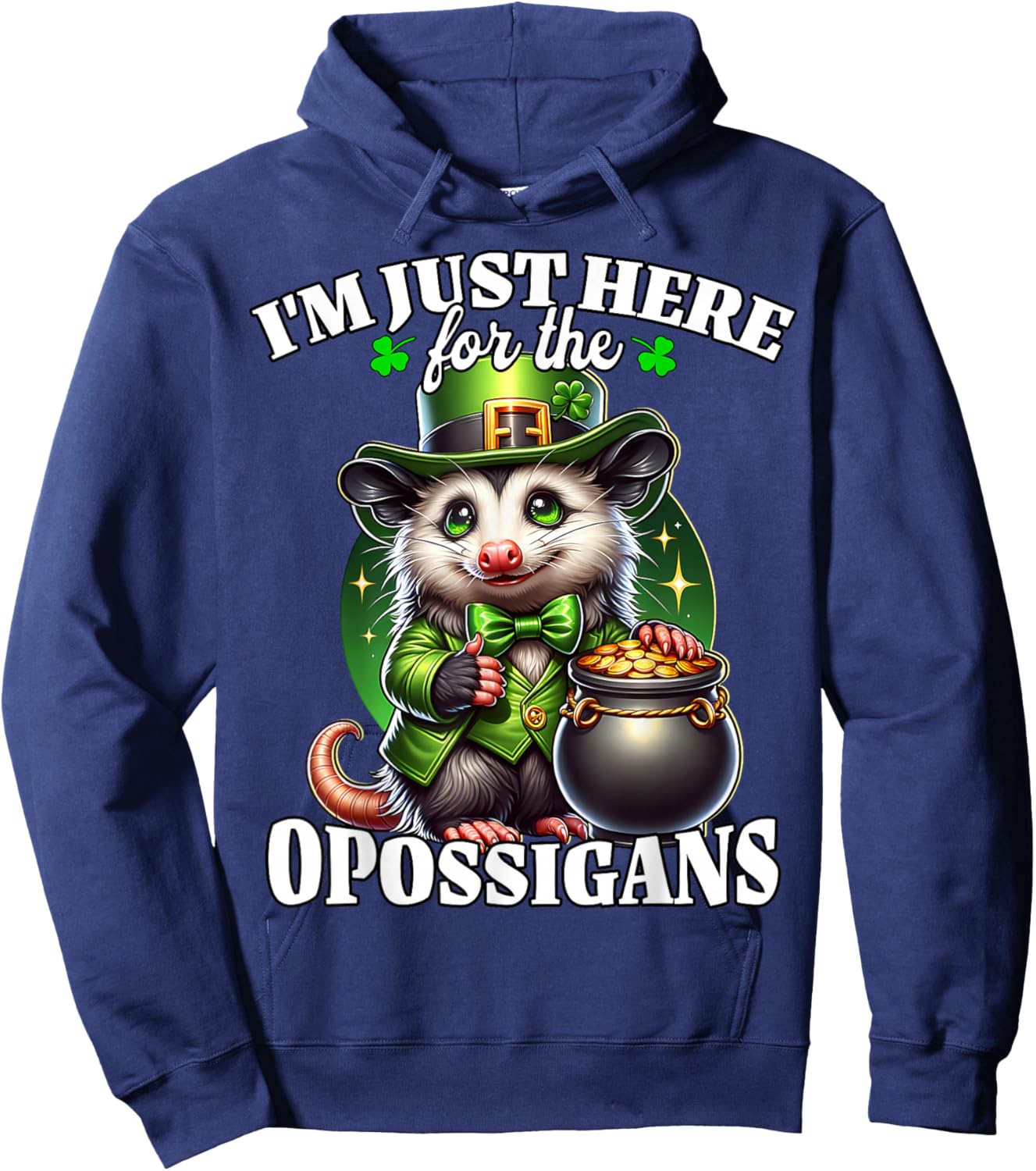 Funny Saint Patricks Day Costume Opossum Hoodie - Hoodie | Navy