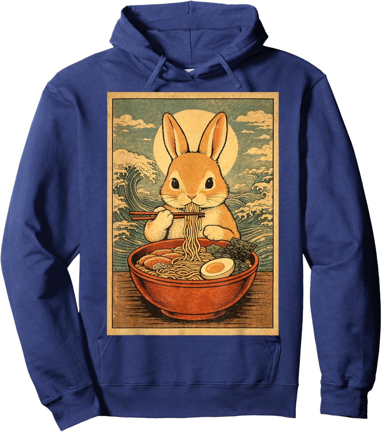 Bunny Ramen Japanese Graphic Women Teens Hoodie - Hoodie | Navy