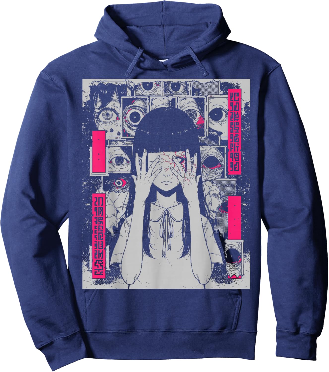 Horror Anime Manga | Japan Japanese Creepy Kawaii Goth Hoodie - Hoodie | Navy