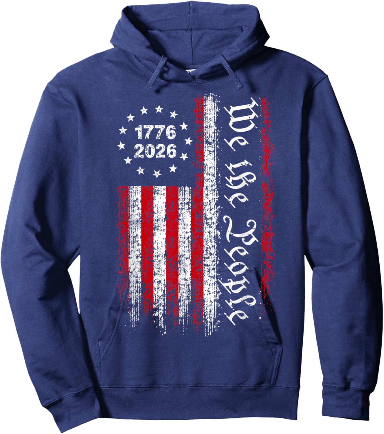 250 Years America Anniversary 1776 2026 4th of July US Flag Hoodie - Hoodie | Navy