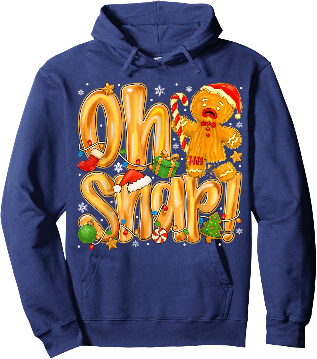 Oh Snap Gingerbread Man Christmas Cookie Xmas Baking Baker Hoodie - Hoodie | Navy
