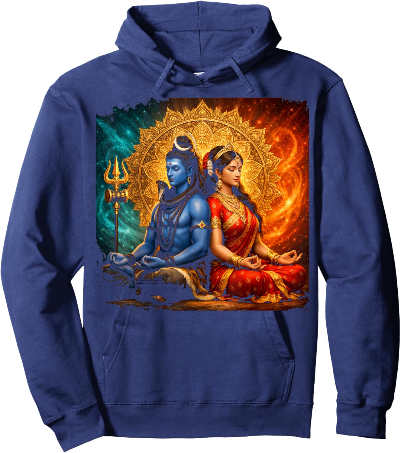 Lord Shiva Durga Hindu God Mahadeva Goddess Goddess Parvati Hoodie - Hoodie | Navy