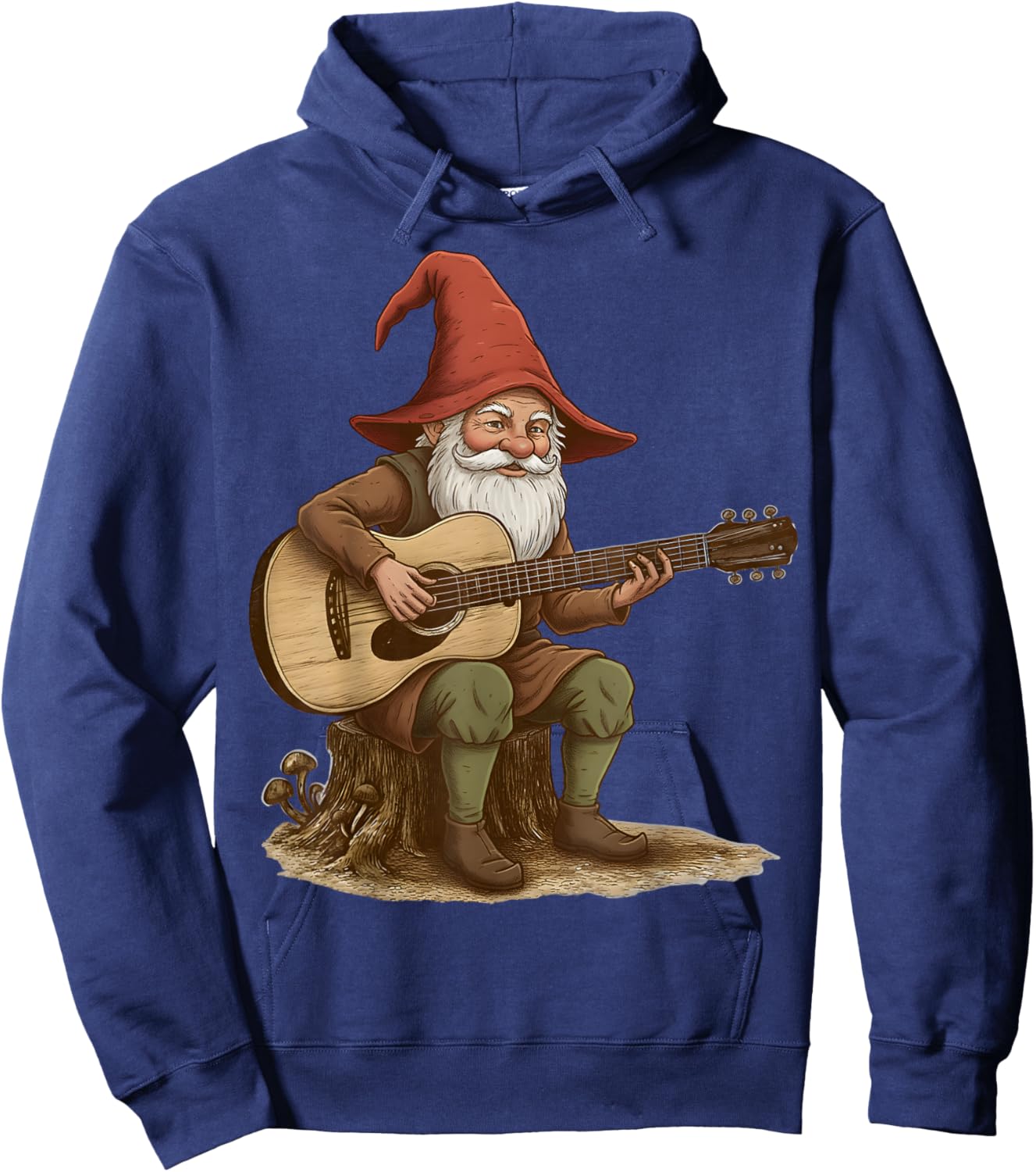 Cute Gnome Playing Guitar Design for Music Fans Hoodie - Hoodie | Navy