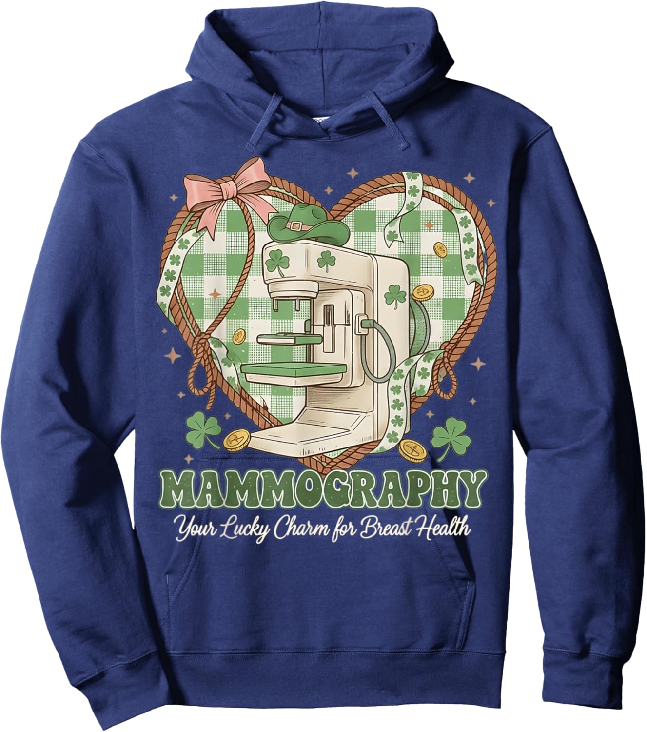 St Patricks Day Funny Mammographer Breast Imaging Squad Hoodie - Hoodie | Navy