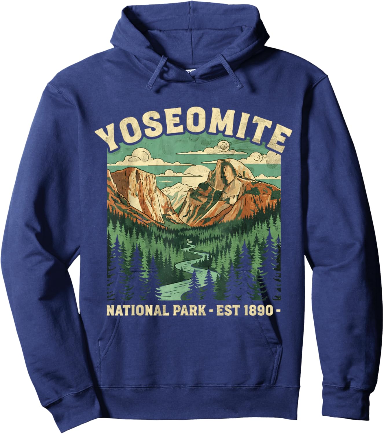 Yosemite National Park USA Hiking Souvenir Adventure Outdoor Hoodie - Hoodie | Navy