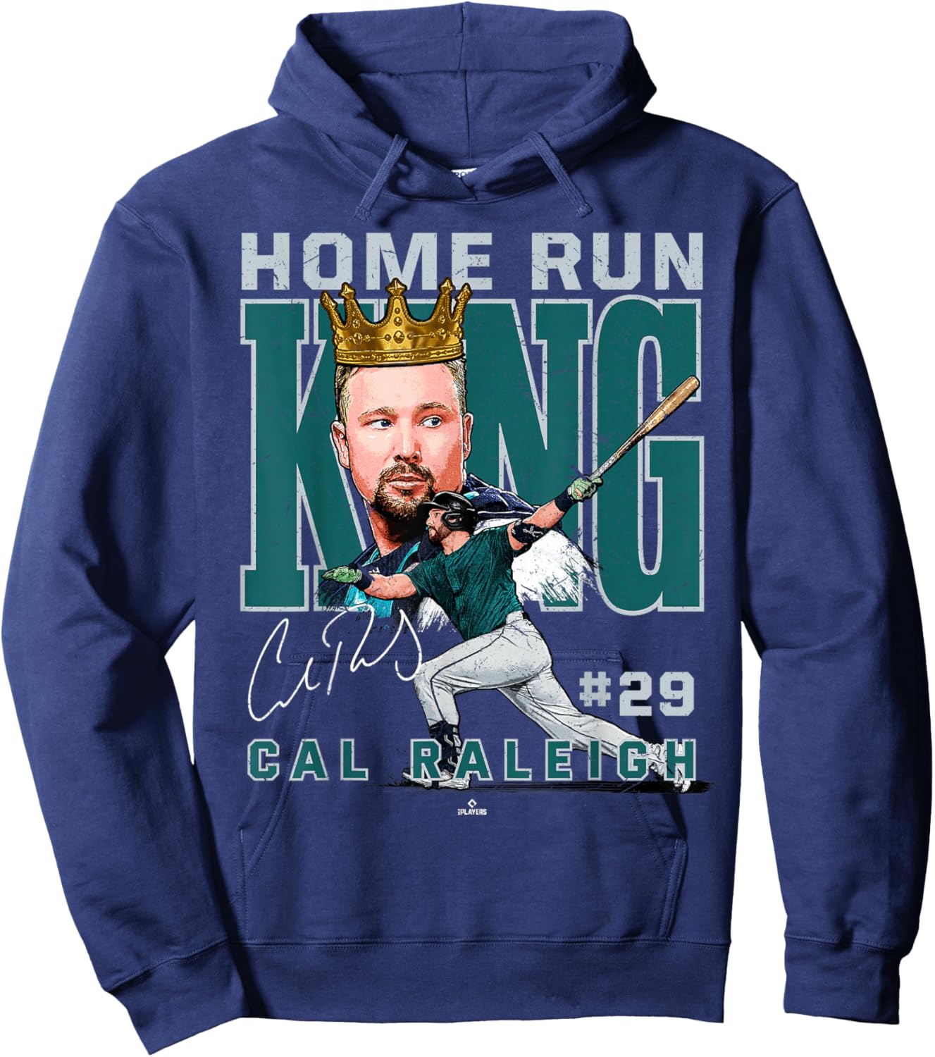 Home Run King Cal Raleigh Seattle Baseball MLBPA Hoodie - Hoodie | Navy