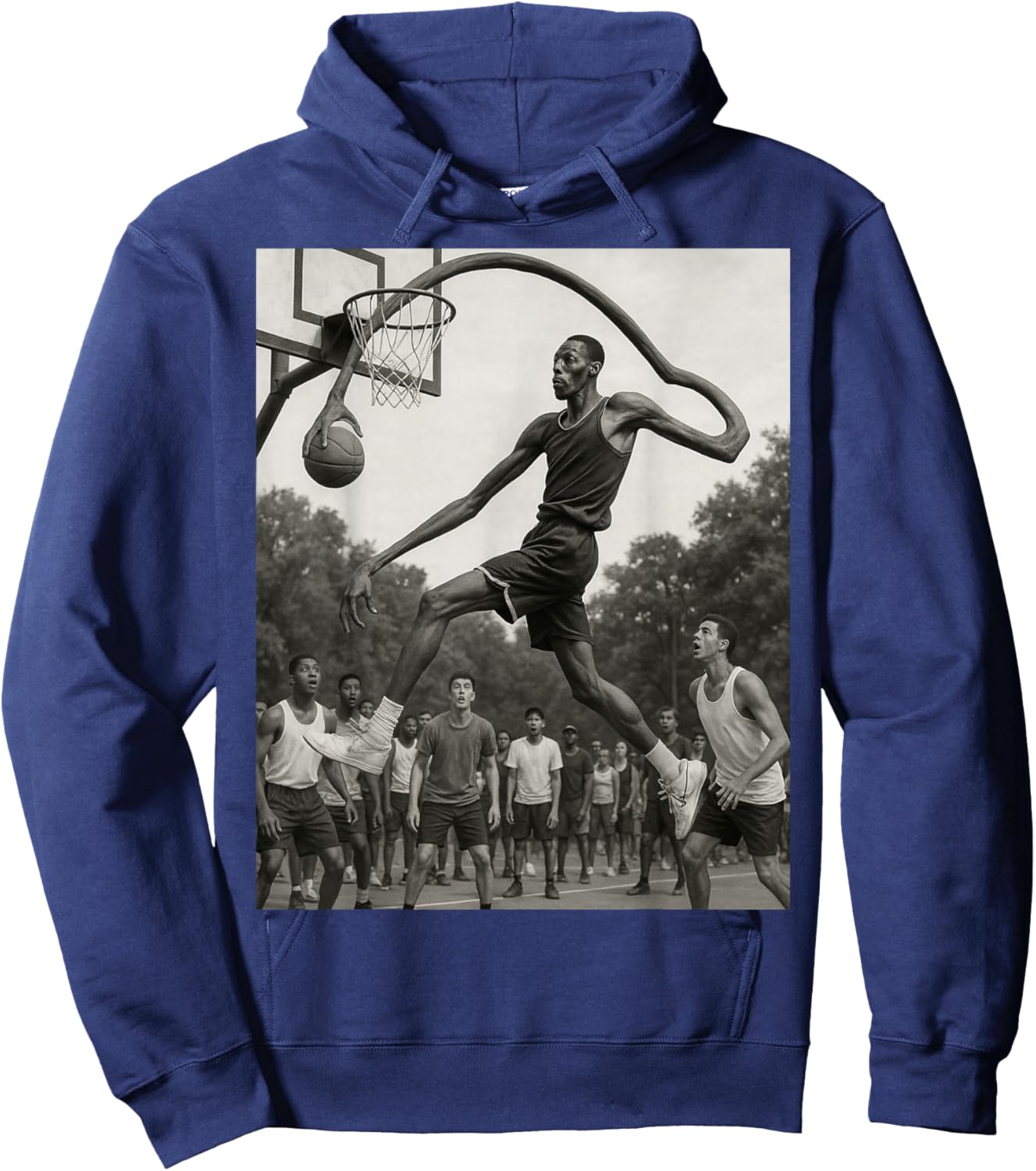 Funny Basketball AI Slop Dunk Meme Hoodie - Hoodie | Navy