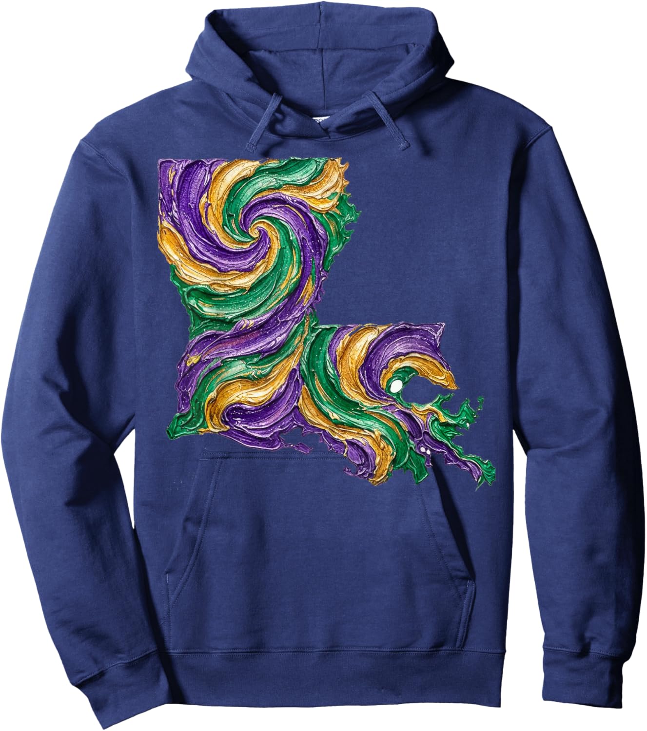 Mardi Gras Louisiana State Hoodie - Hoodie | Navy