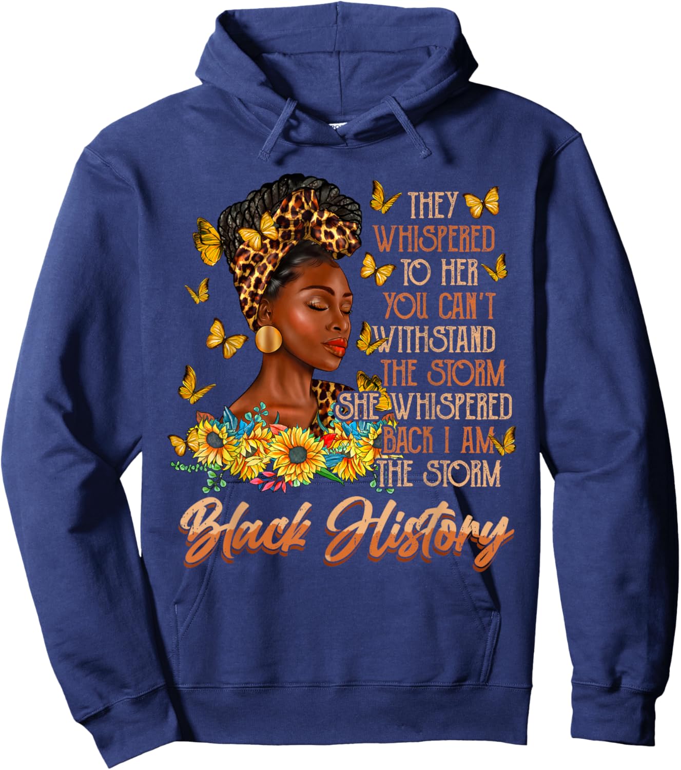 Storm Black History Month Women Melanin African Africa Queen Hoodie - Hoodie | Navy