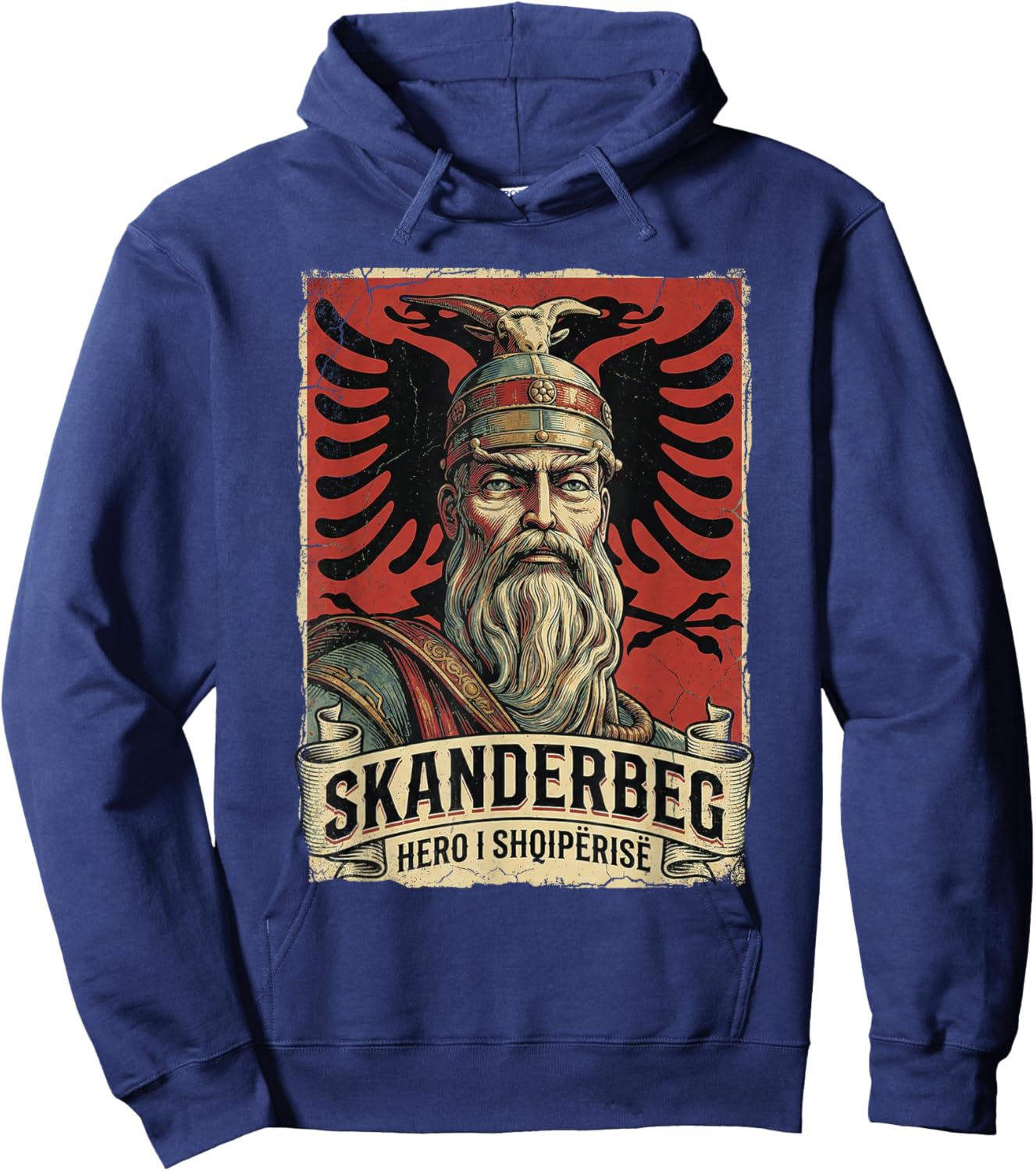 Skanderbeg Albania and Kosovo Flag for a Proud Albanian Hoodie - Hoodie | Navy