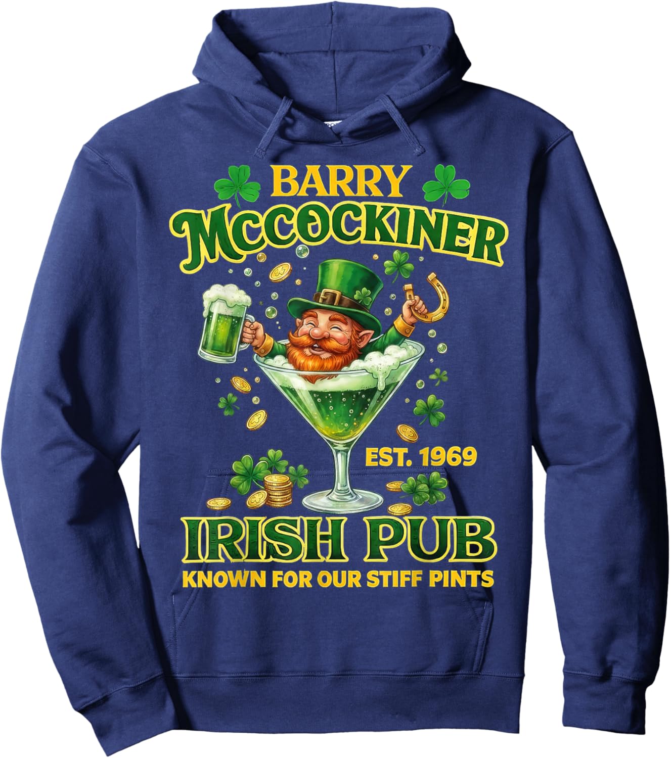 Barry McCockiner McConconner Irish Pub Funny Saint Patrick’s Hoodie - Hoodie | Navy