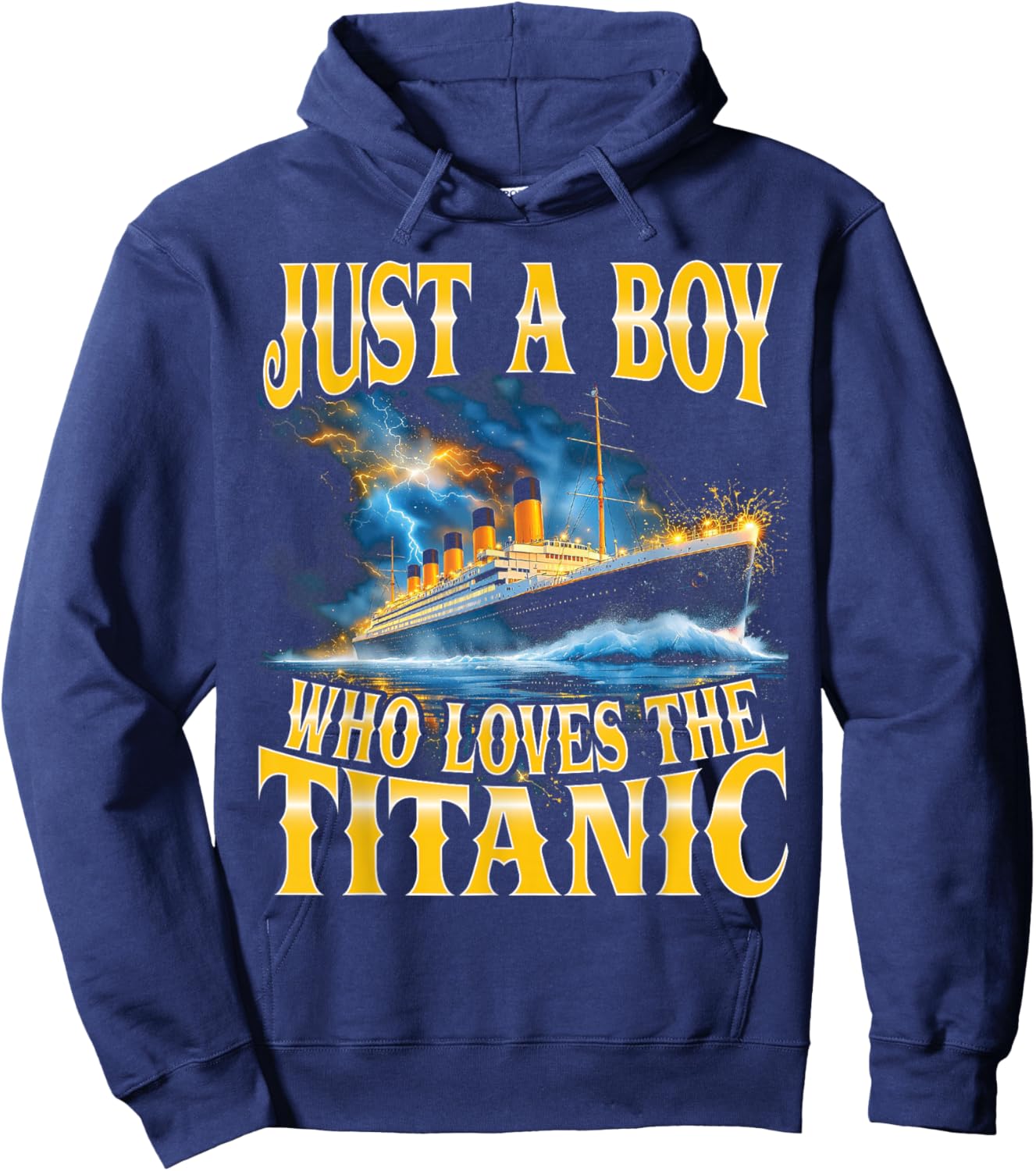 Just a Boy Who Loves The Titanic Bootleg Hoodie - Hoodie | Navy