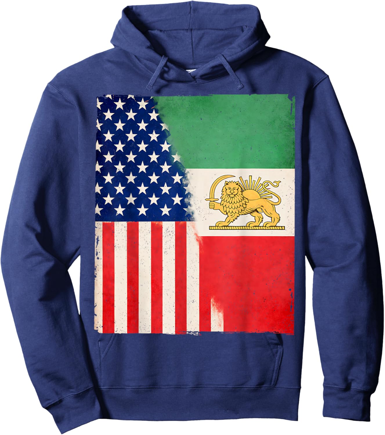Persian American Flag USA Persia Roots Heritage Hoodie - Hoodie | Navy