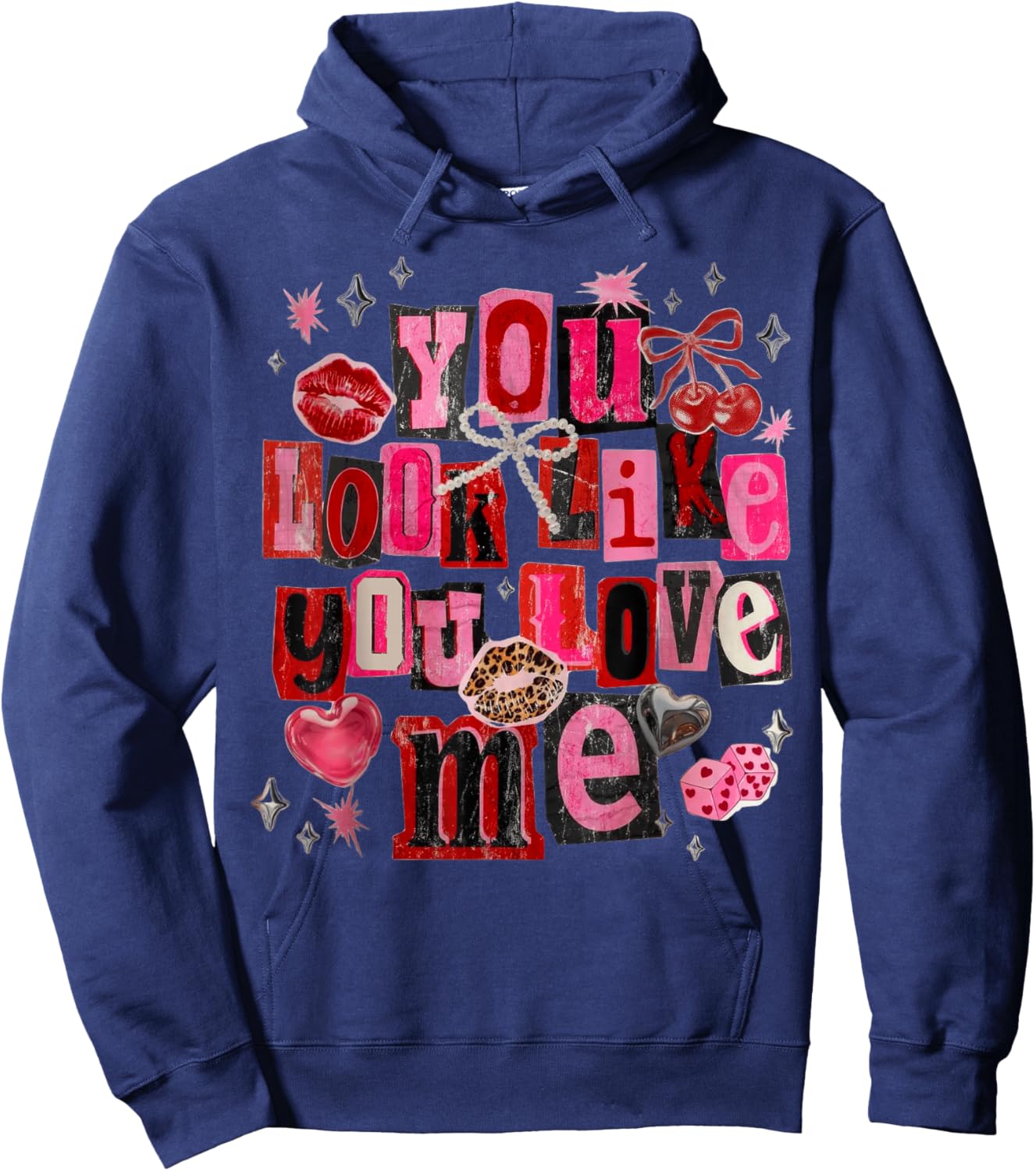 Coquette You Look Like You Love Me Hoodie - Hoodie | Navy