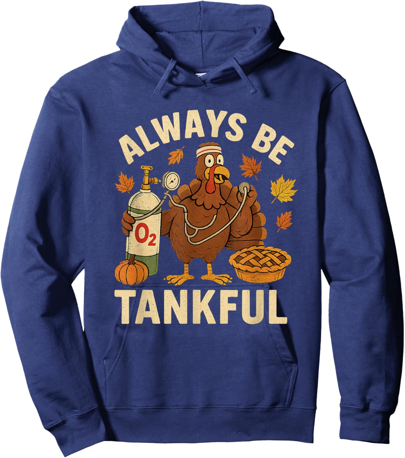 Respiratory Therapist Thanksgiving Nurse Autumn Fall Turkey Hoodie - Hoodie | Navy