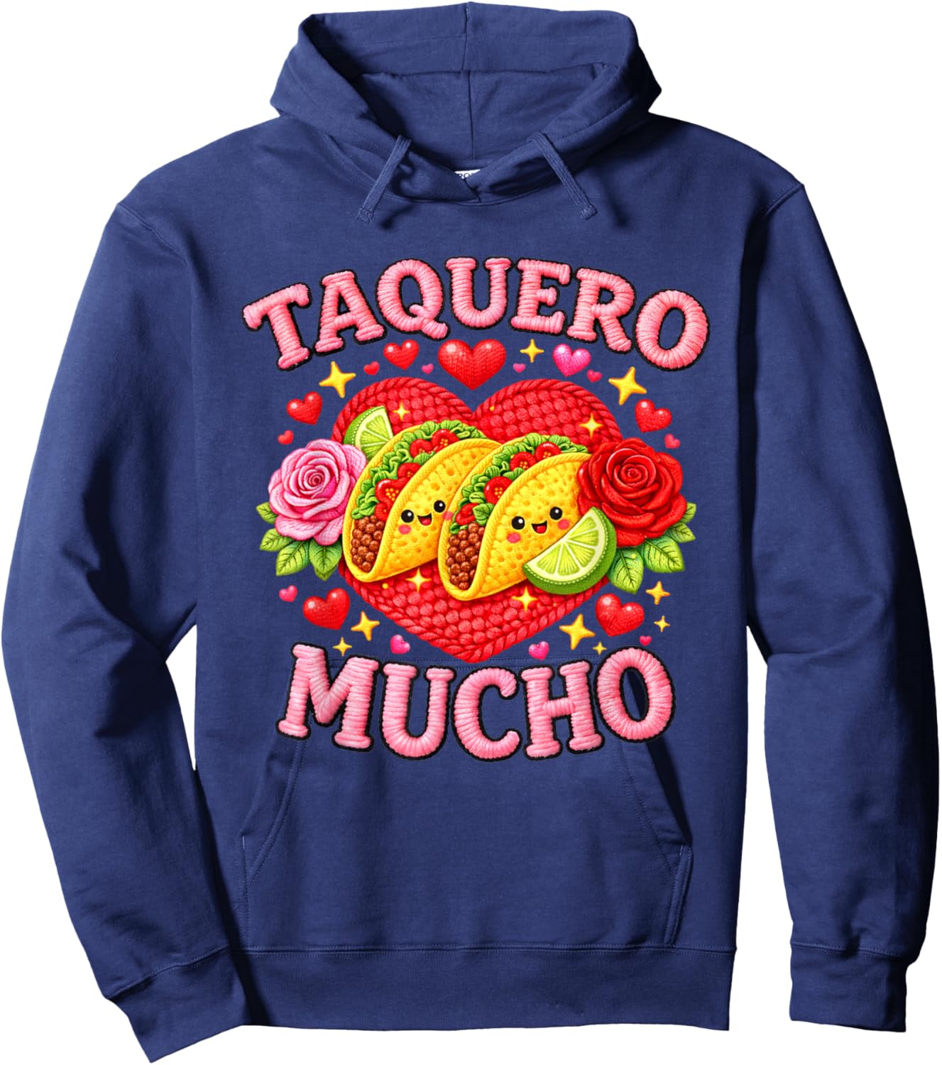Taquero Mucho Spanish Funny Tacos are My Valentine Humor Hoodie - Hoodie | Navy