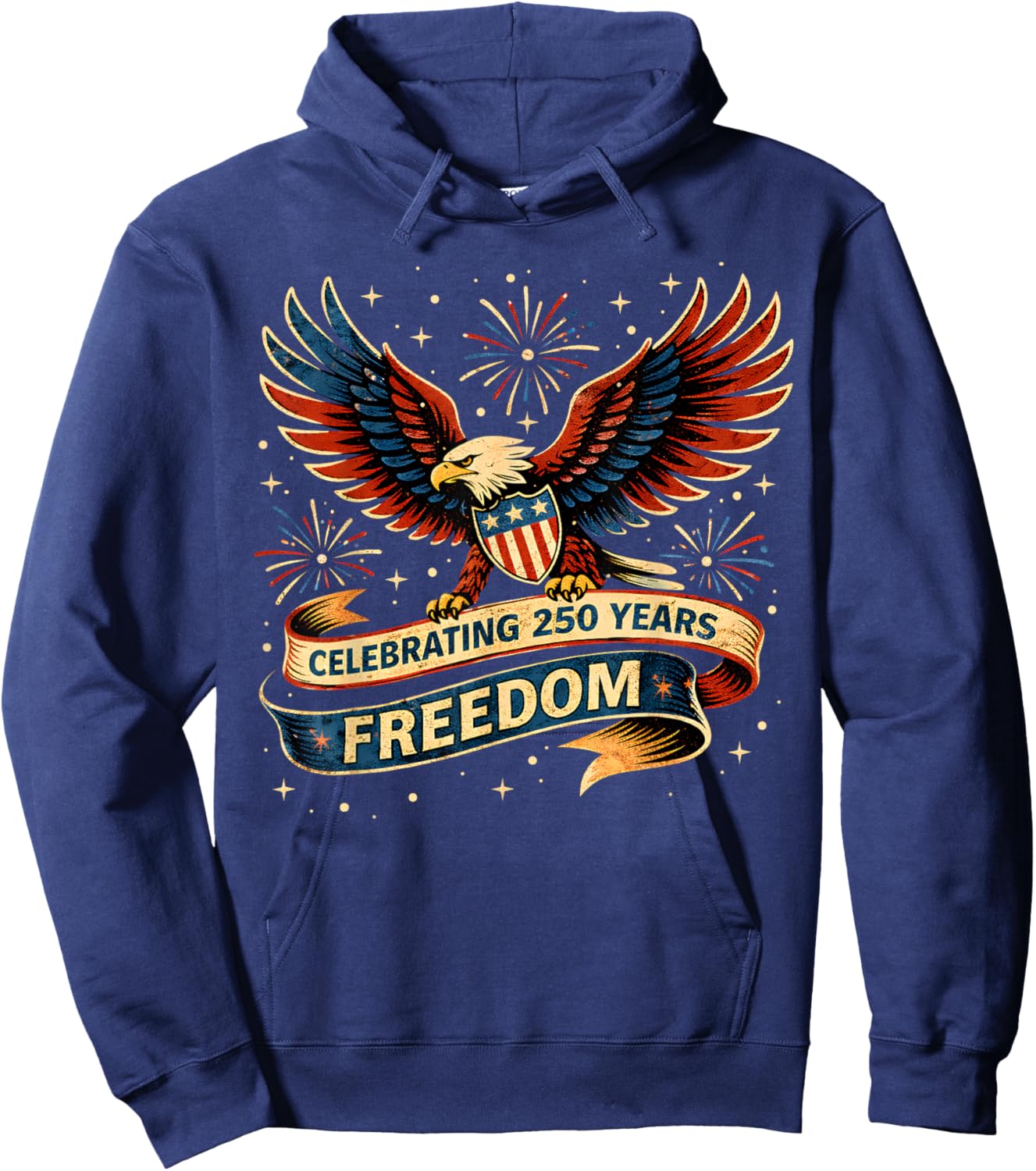 250 Anniversary USA 250th American Flag Patriotic 250 Years Hoodie - Hoodie | Navy