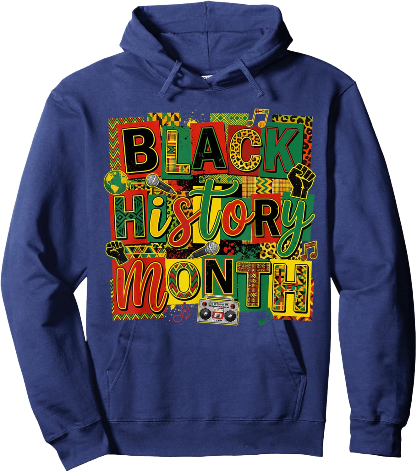 Black History Month Art Design Afro Culture Celebration Hoodie - Hoodie | Navy