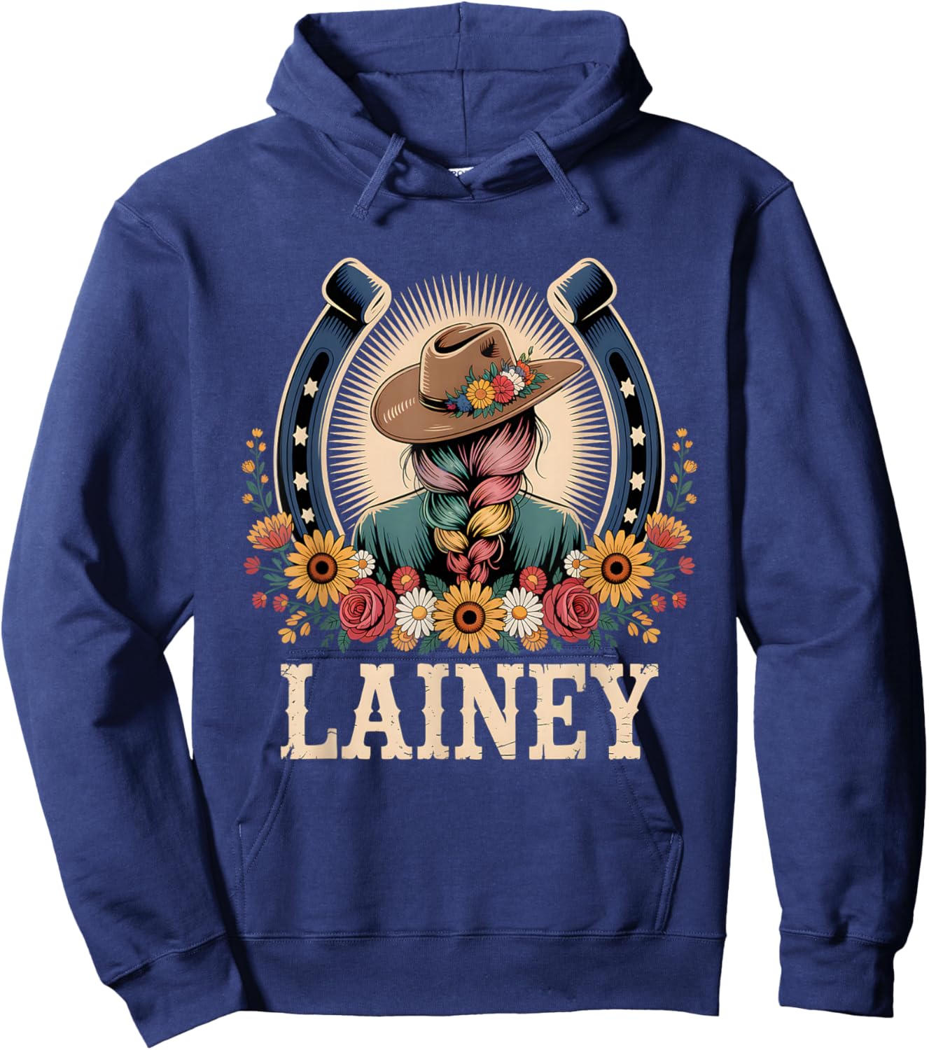 Lainey Name Personalized Idea Girl Lainey Cowgirl Birthday Hoodie - Hoodie | Navy
