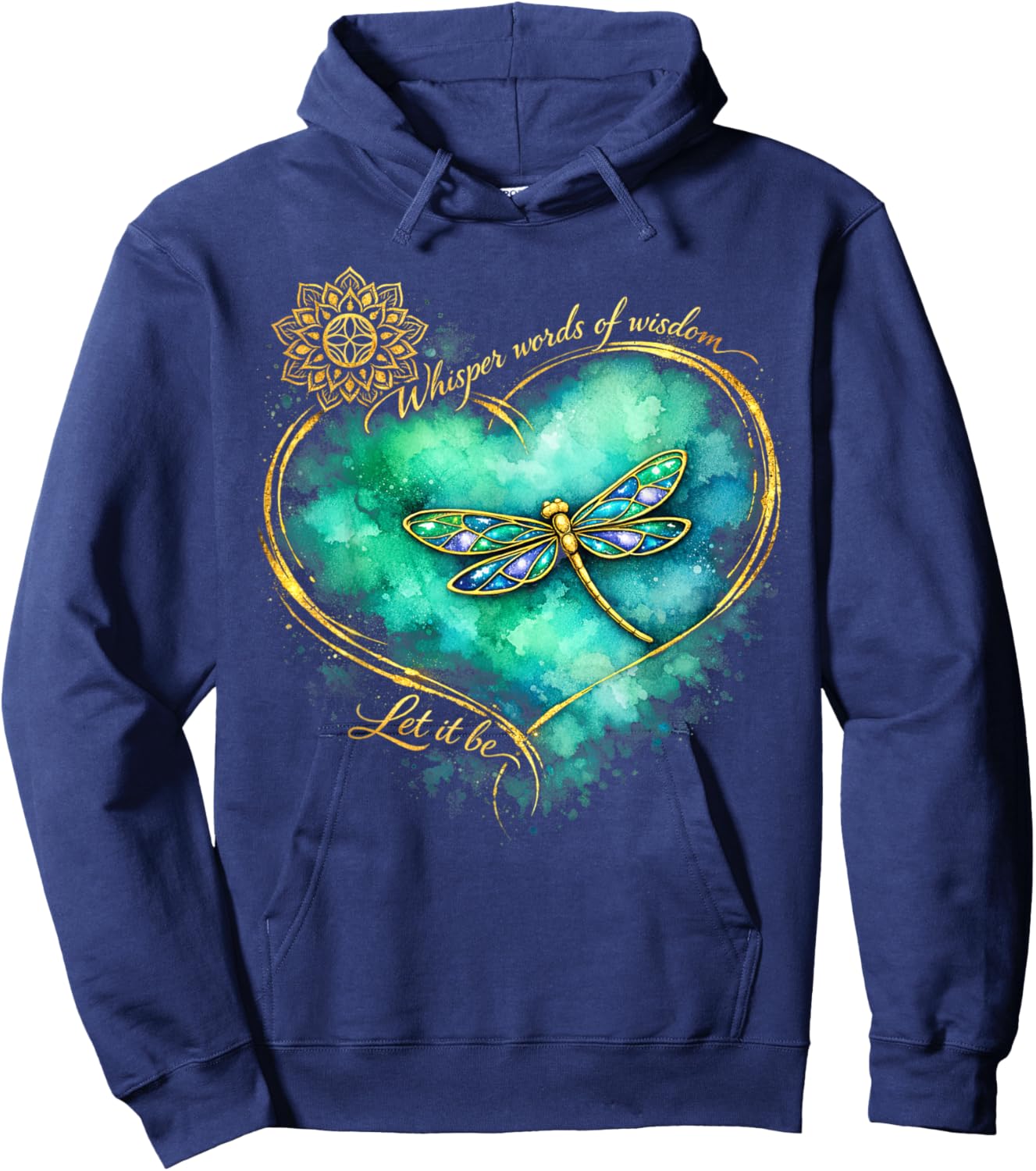 Dragonfly Peace Meditation Soul Whisper Words of A Wisdom Hoodie - Hoodie | Navy