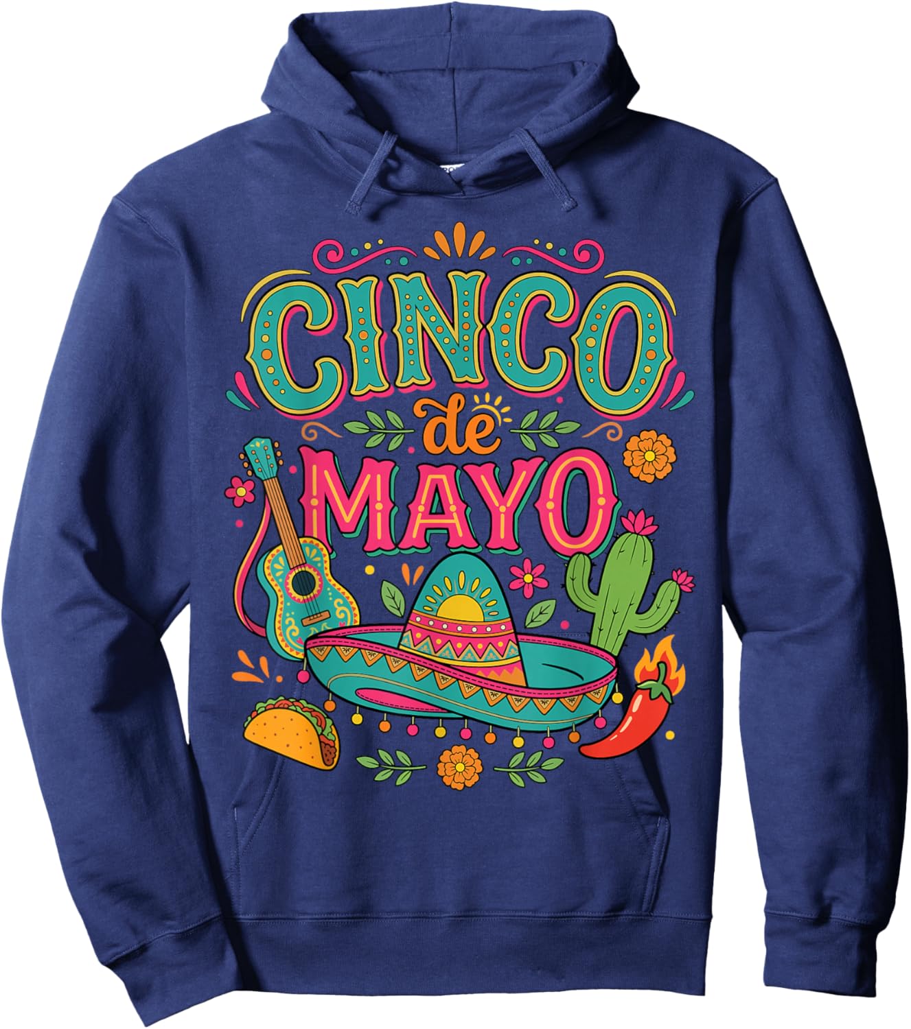 Funny 5 De Mayo Mexican Party Matching Cinco de Mayo Fiesta Hoodie - Hoodie | Navy