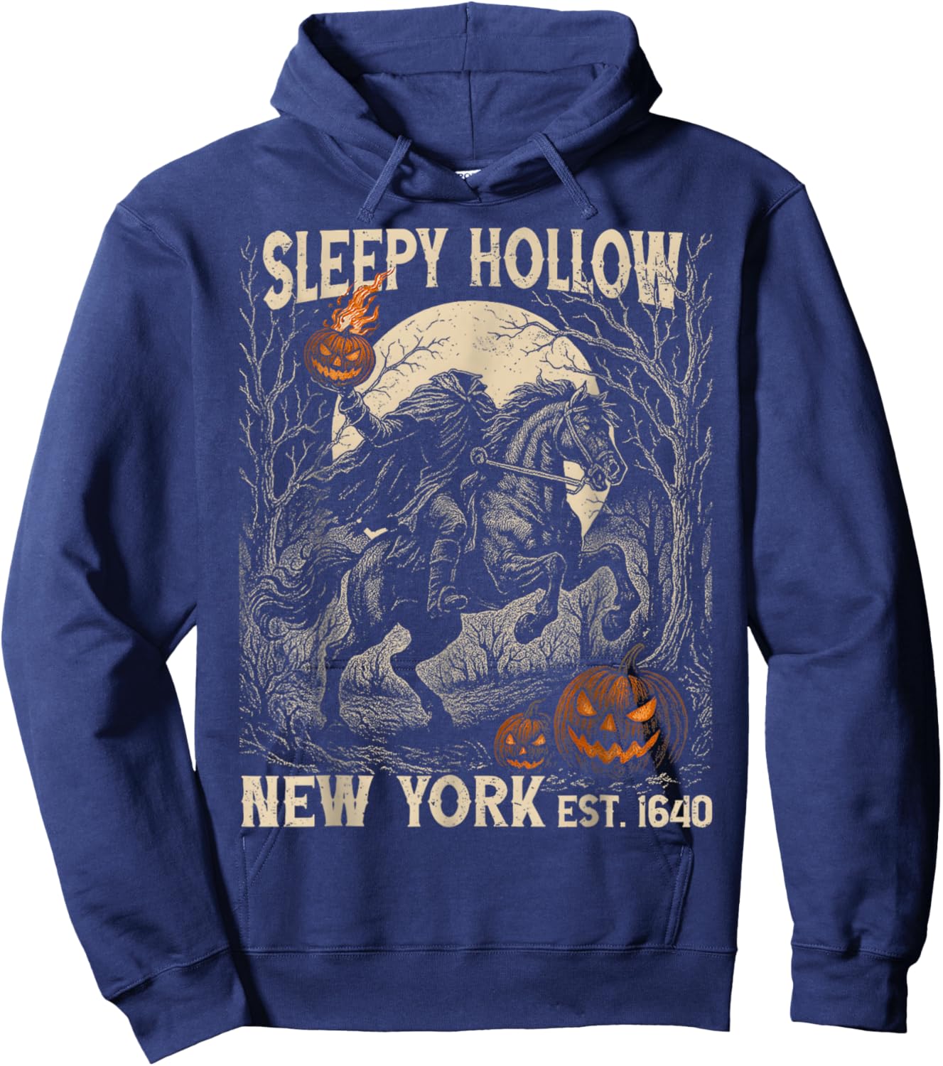 Legend of Sleepy Hollow Bookish Halloween Headless Horseman Hoodie - Hoodie | Navy
