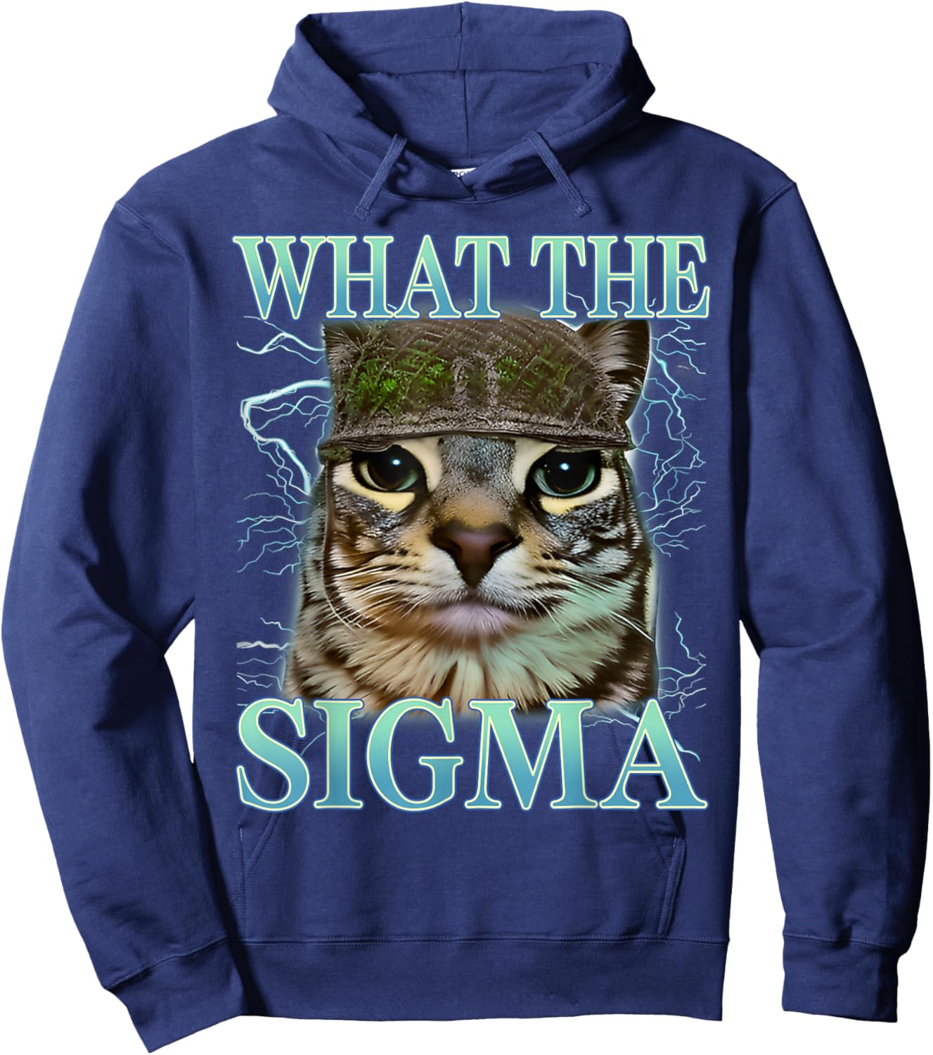 What The Sigma Silly Cat Meme Funny Saying Cat Lover Hoodie - Hoodie | Navy