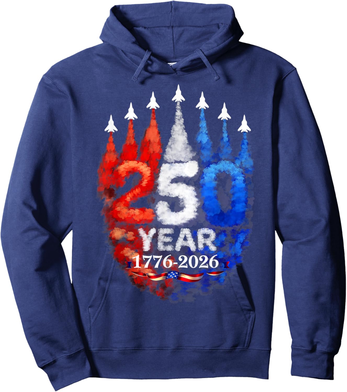 250 Years American 1776 2026 250th USA Birthday 4th of July Hoodie - Hoodie | Navy