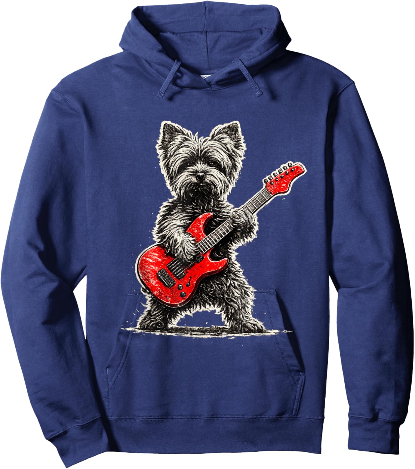 Yorkie Dad, Yorkshire Rocking, Rock Yorkshire Terrier Dads Hoodie - Hoodie | Navy