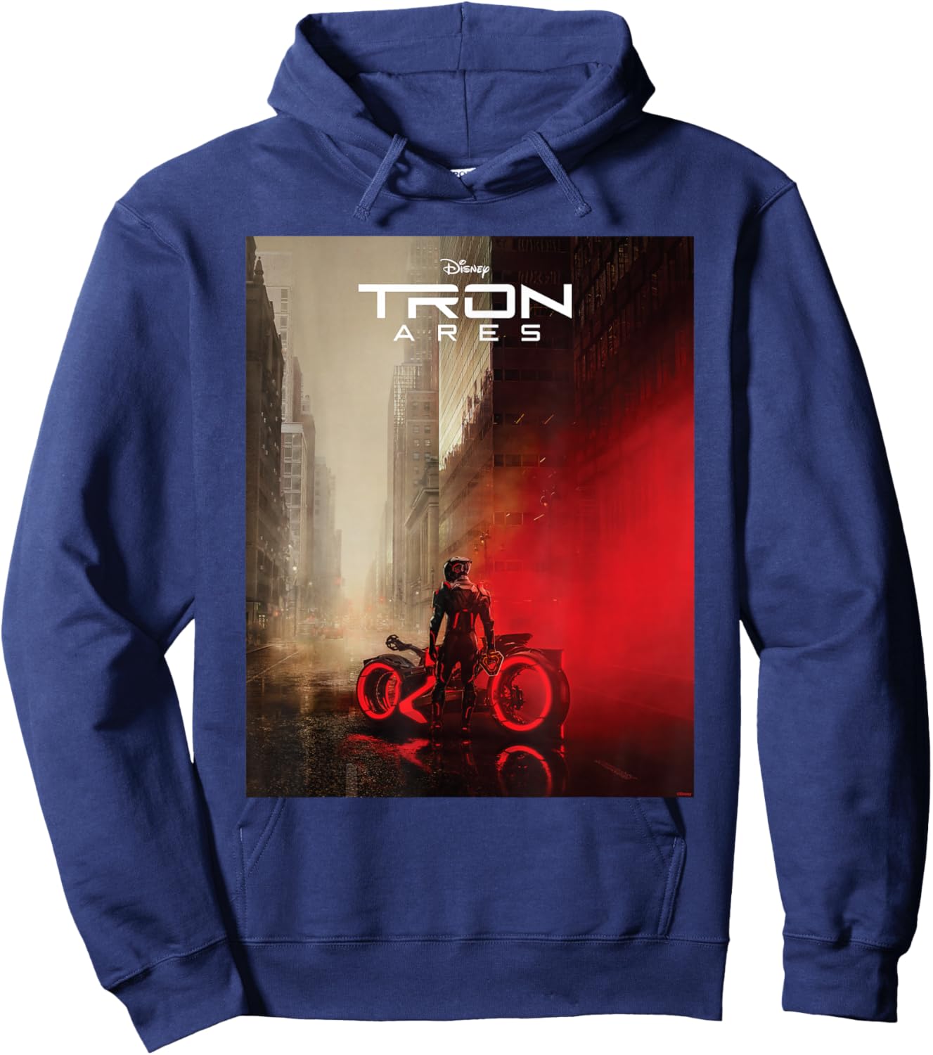 Disney TRON: Ares Lightcycle City Official Movie Poster Art Hoodie - Hoodie | Navy
